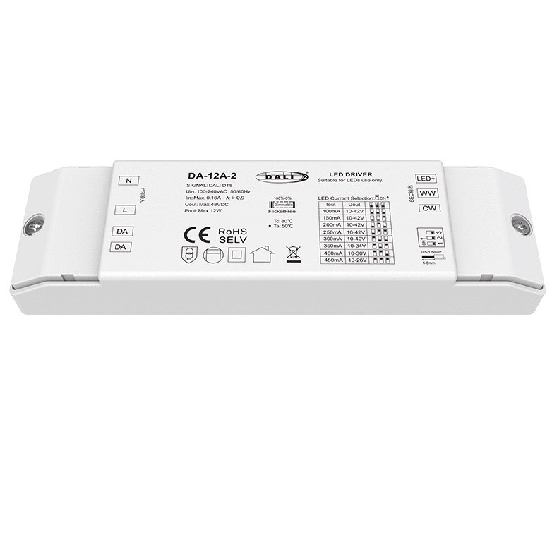 12W 100-450mA Constant Current 3CCT DALI LED Driver