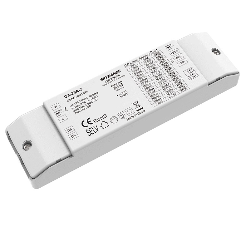 20W 100-800mA Constant Current 3CCT DALI LED Driver