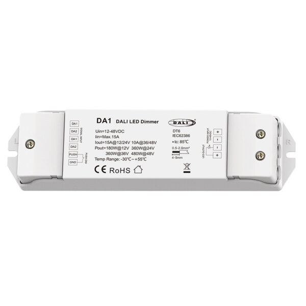 1 Channel 15A DT6 Constant Voltage DALI LED Dimmer