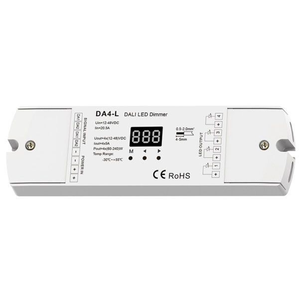 4 Channel 5A DT6 DT8 Constant Voltage DALI LED Dimmer