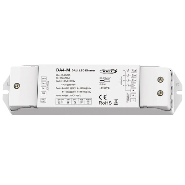 4 Channel 5A DT6 DT8 Constant Voltage DALI LED Dimmer