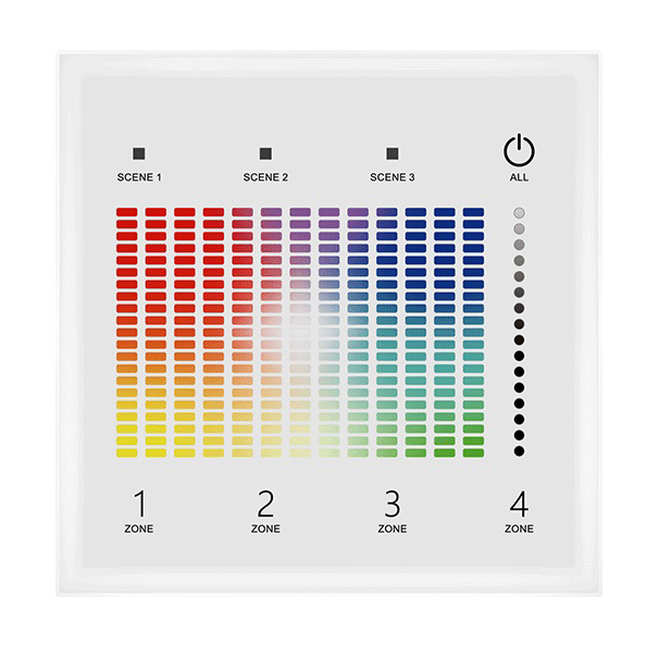 4 Zones Wall Mounted RGB DALI Lighting Control Panel