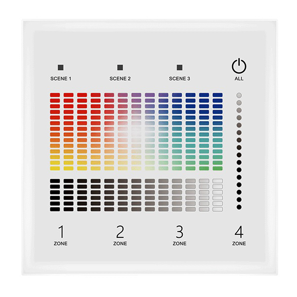 4 Zones Wall Mounted RGBW DALI Control Panel