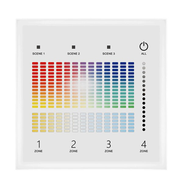 4 Zones Wall Mounted RGG+CCT DALI Control Touch Panel