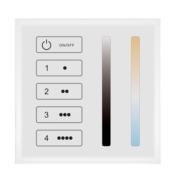 1 or 4 Zone Wall Mounted CCT Touch DALI Panel